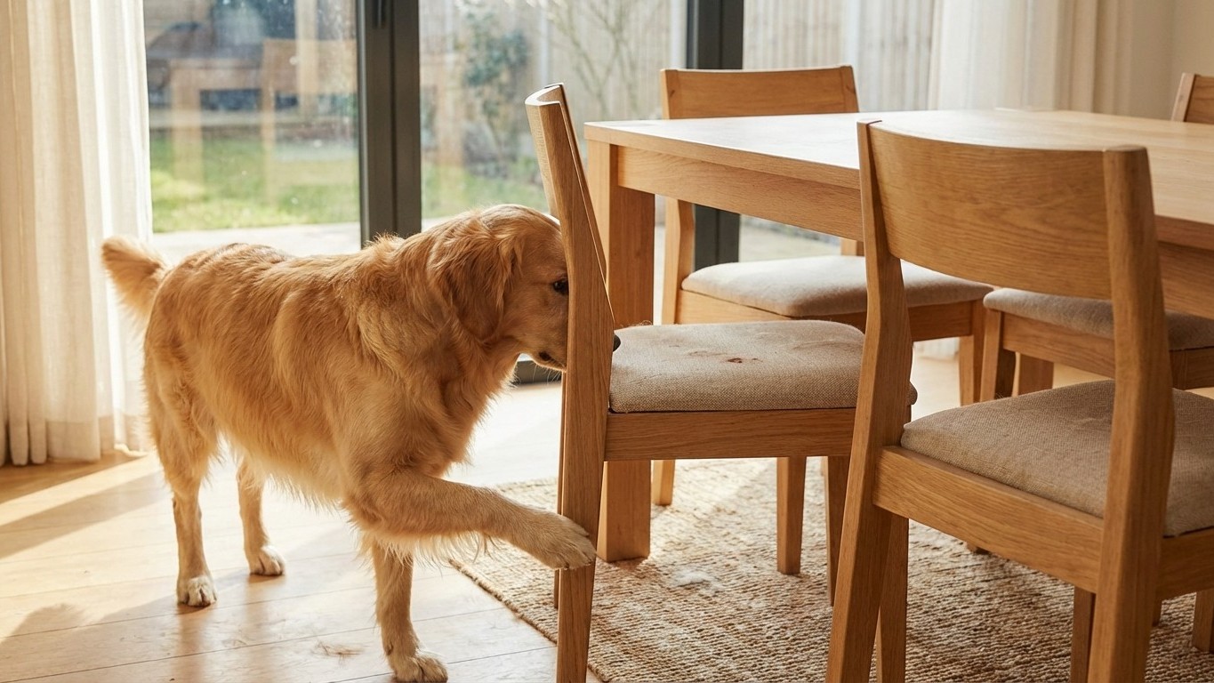 Chaises de salle à manger durables avec chien : matières, pieds, assises et entretien