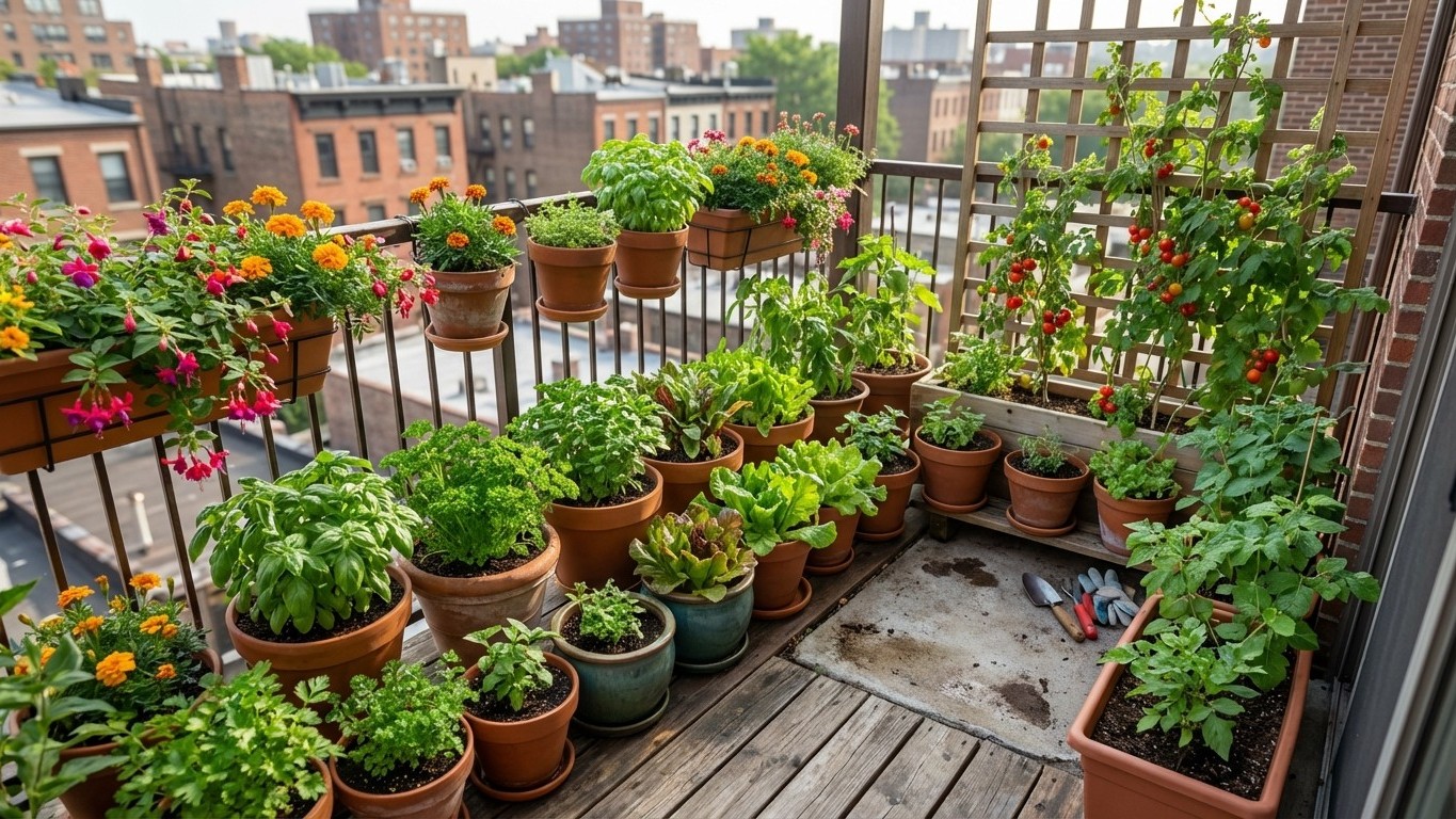Jardinage en pots sur balcon : démarrer un potager urbain même en petit espace