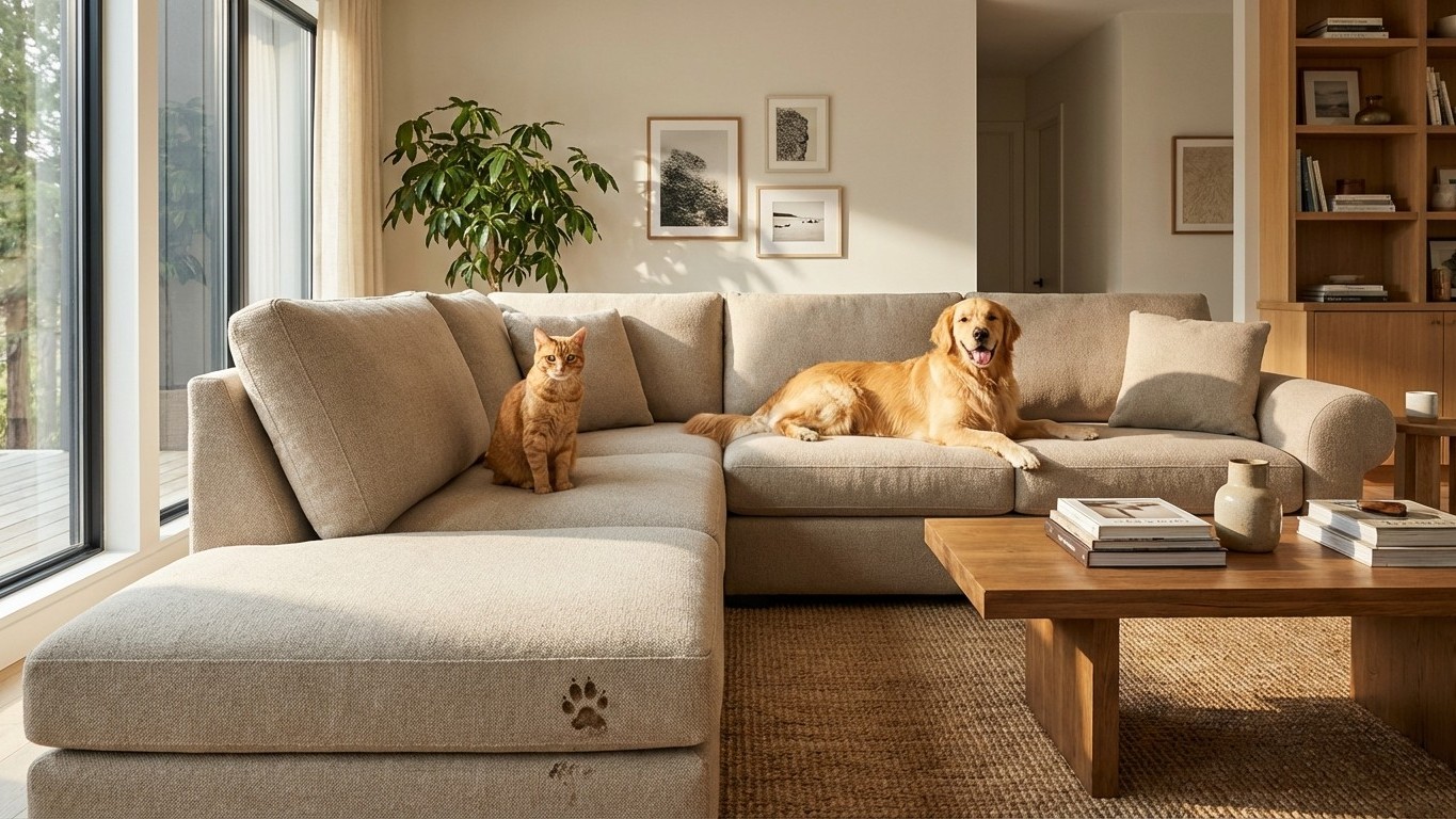 Mobilier pet-friendly : choisir des canapés, chaises et tissus faits pour chats et chiens