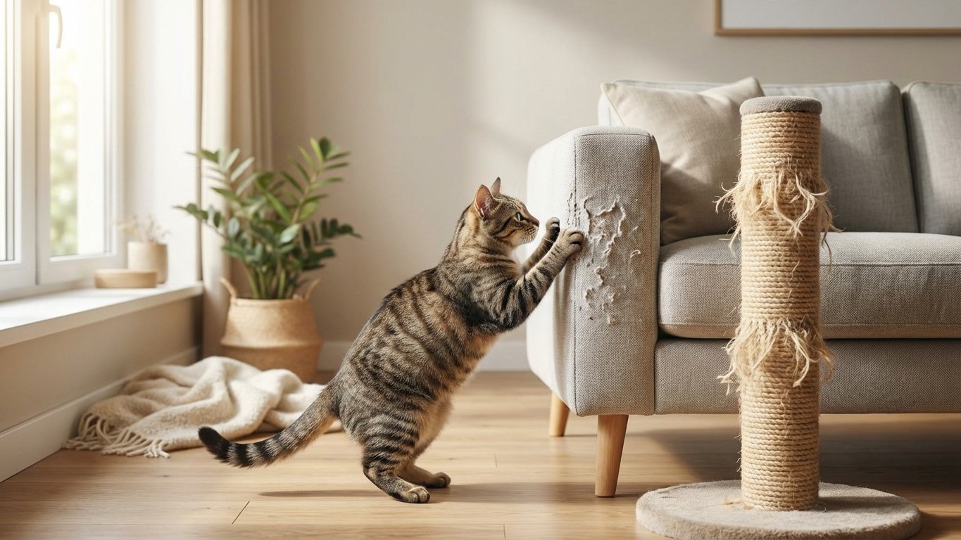 Protéger un canapé des griffures : stratégies de design (griffoir, zones, textures, routine)