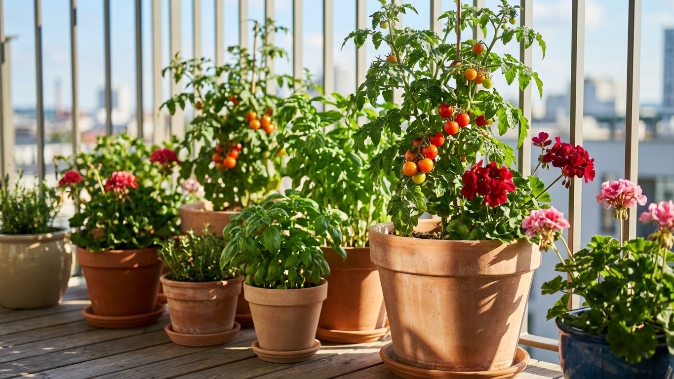 Quoi planter en pots sur un balcon : plantes, légumes et aromatiques faciles
