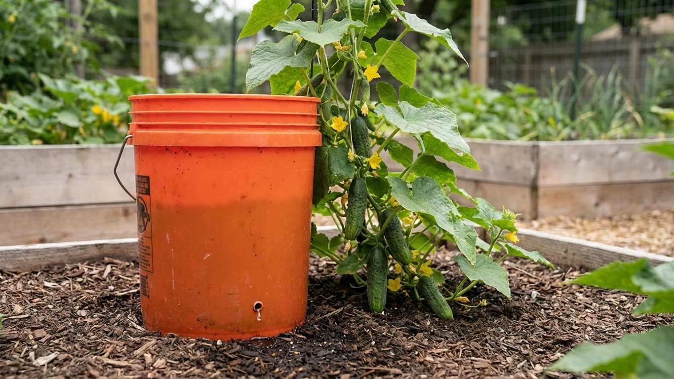 The Secret Bucket Trick That Doubled This Gardener's Cucumber Harvest