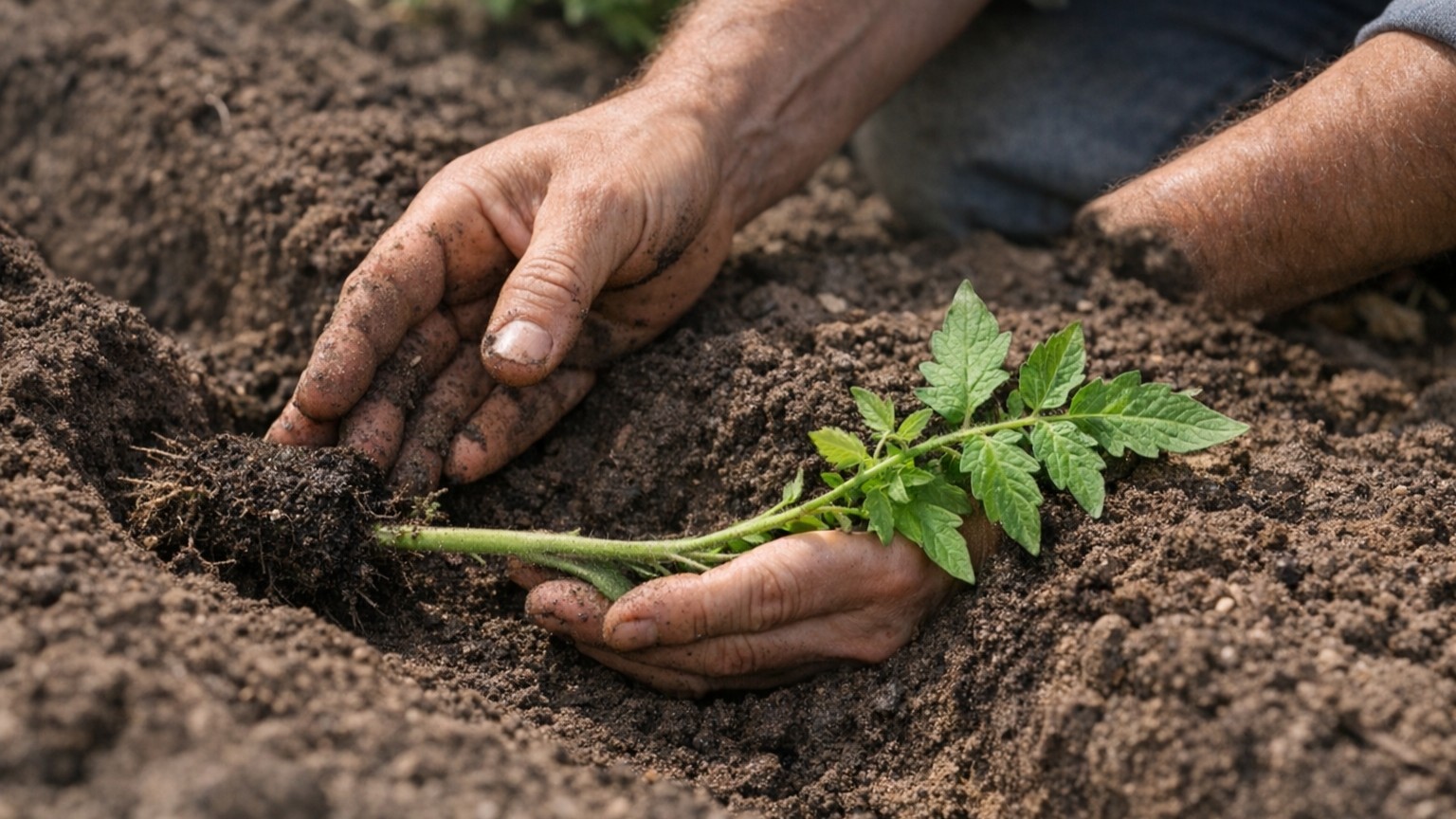 Why Experienced Gardeners Plant Tomatoes Horizontally in Trenches (And Why Your Upright Method Is Costing You Harvests)