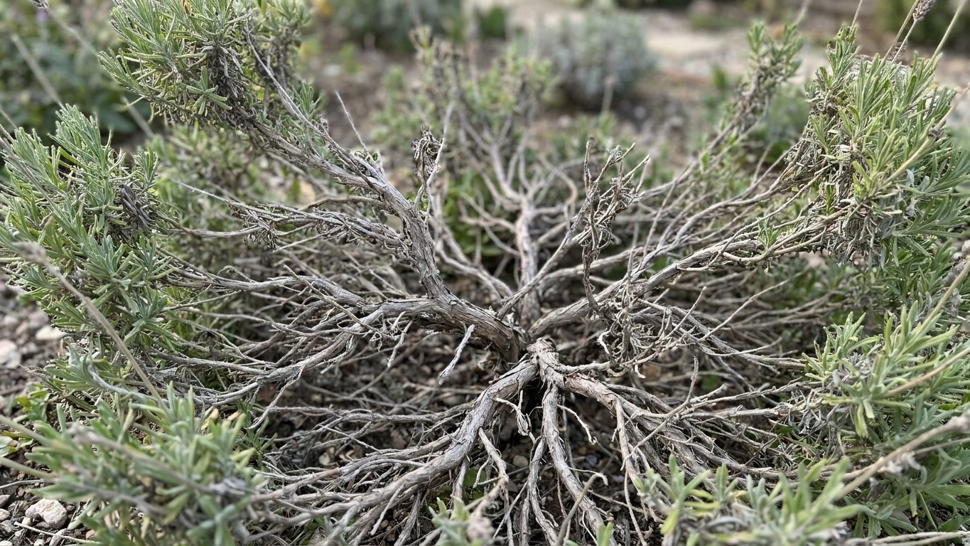 I never pruned my lavender after flowering to let it grow freely: the day I looked at the bare center, it was too late