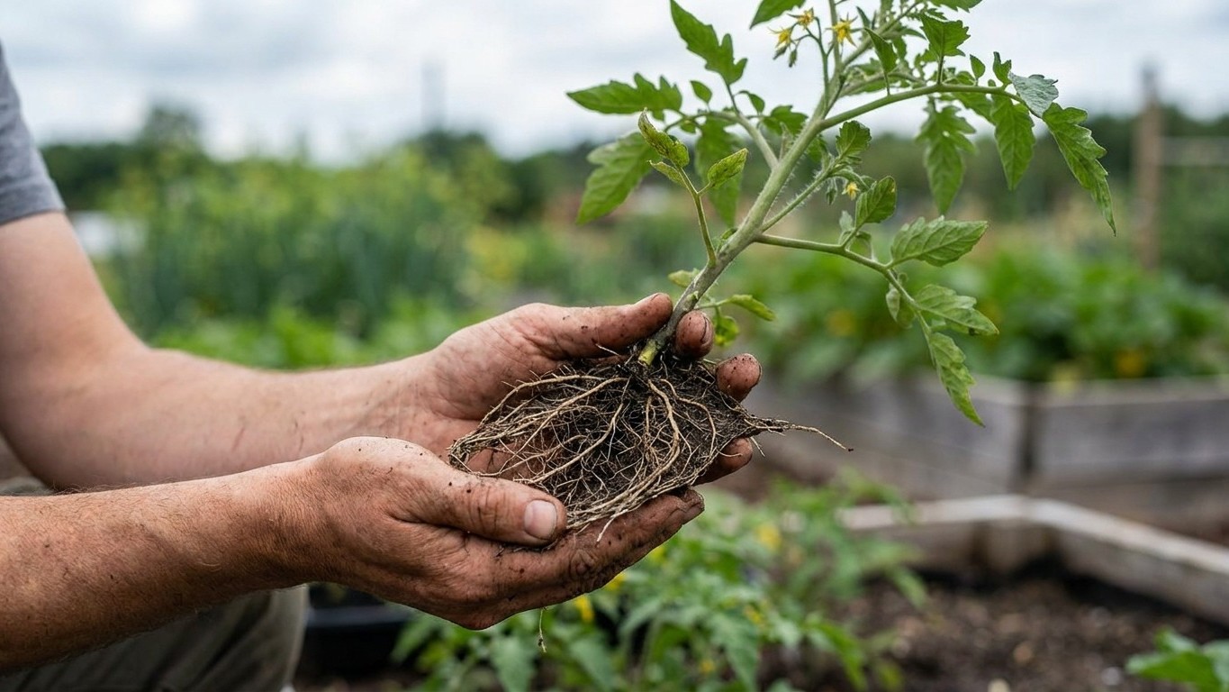 I ran my buried drip line 10 minutes every evening just to save water: the day I pulled up a plant, I saw where the roots ...