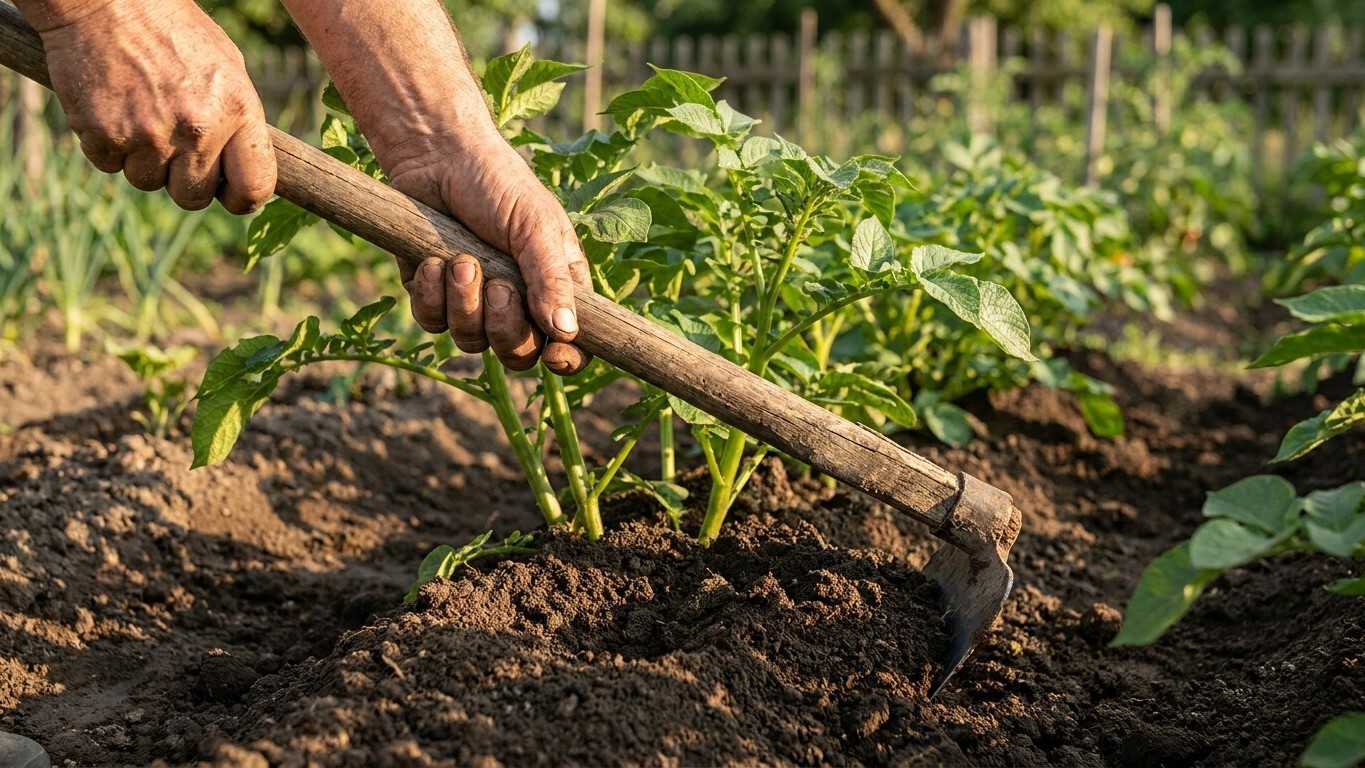 My father always hilled up his potatoes again in July: I laughed for years before understanding why he was right