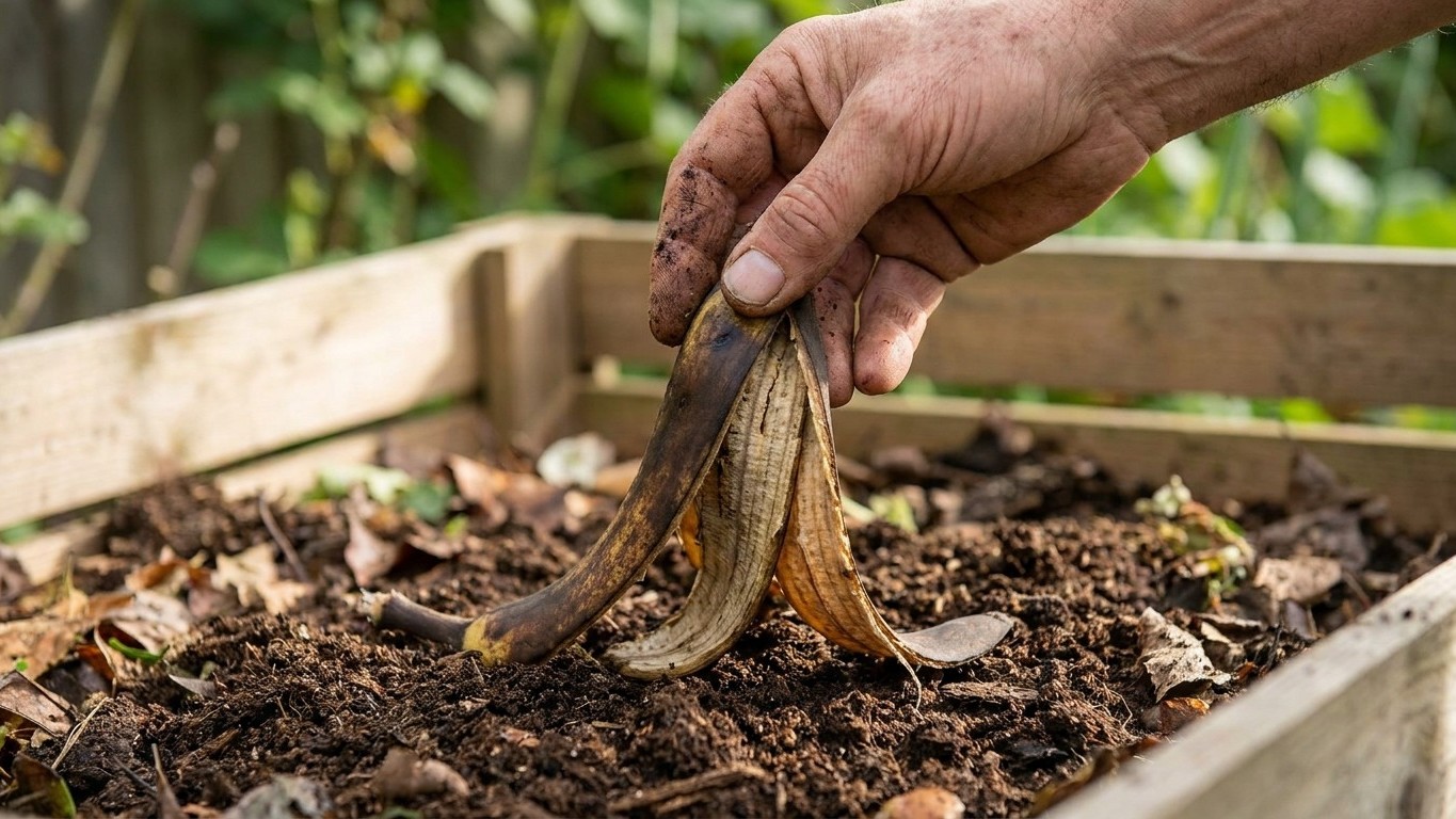 I buried banana peels at the foot of my roses to feed them: when I dug the soil back up a month later, I understood what I...