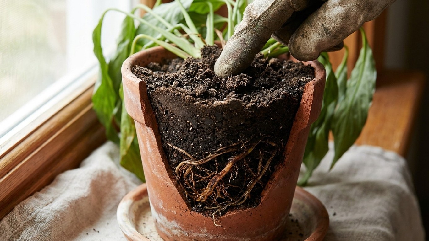 I kept watering my pots the moment the surface looked dry: when I scraped away the top centimetre a month later, I underst...