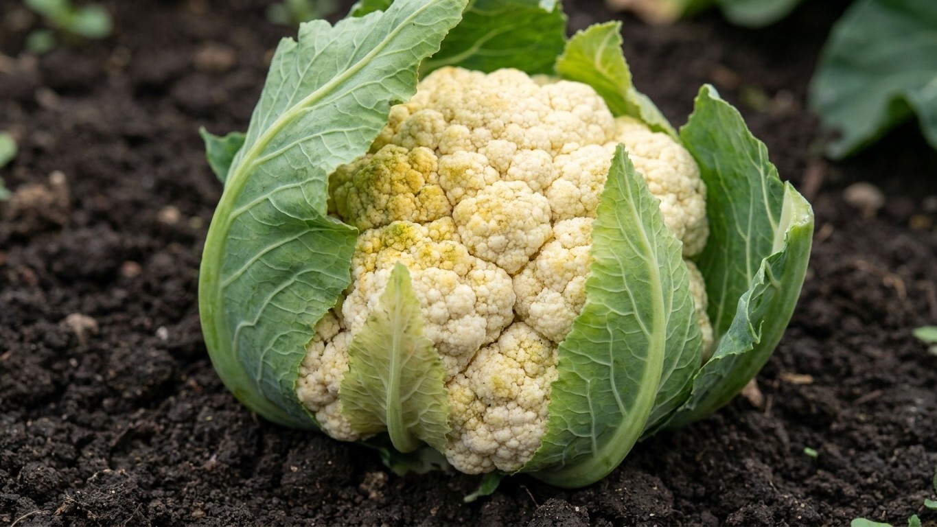 I left my cauliflower heads uncovered through the 28°C week just to give them light: when I pulled the leaves back on Sund...