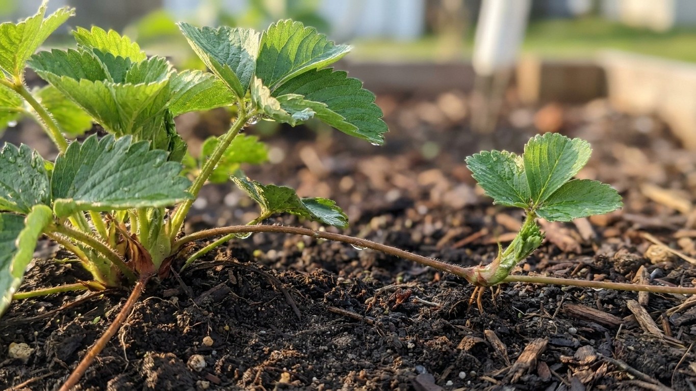 I left my rooted strawberry runners on the mother plant in August just to get free plants: when I counted the flowers in s...