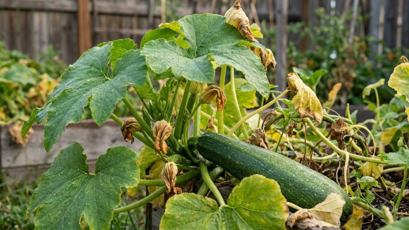 I left one courgette on the plant while I was away just to have something big to pick when I got back: three weeks later, ...