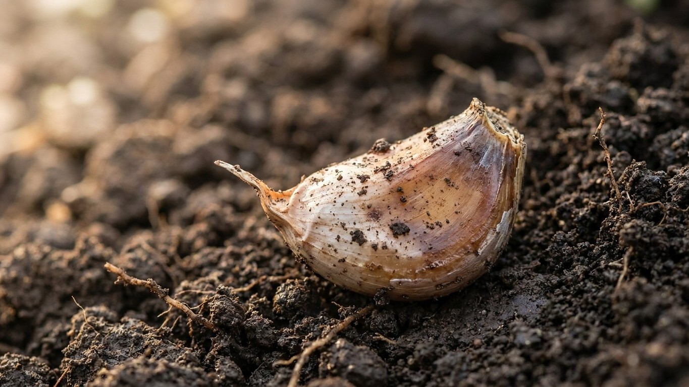I planted my pink garlic in late August just to get a head start: when I dug a clove back up six weeks later, it was alrea...