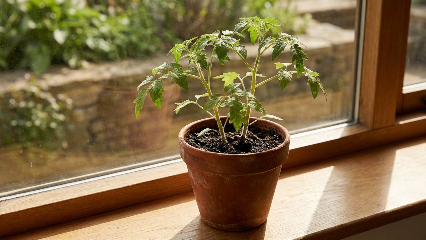 I potted up a tomato sucker in mid-August just to fill an empty pot: it rooted in ten days, and the first cold night showe...
