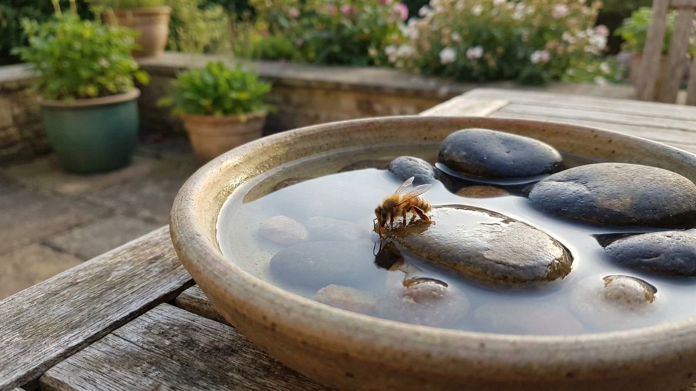 I put a bowl of water out on the terrace just to help the birds through the heatwave: since then, I've stopped finding any...