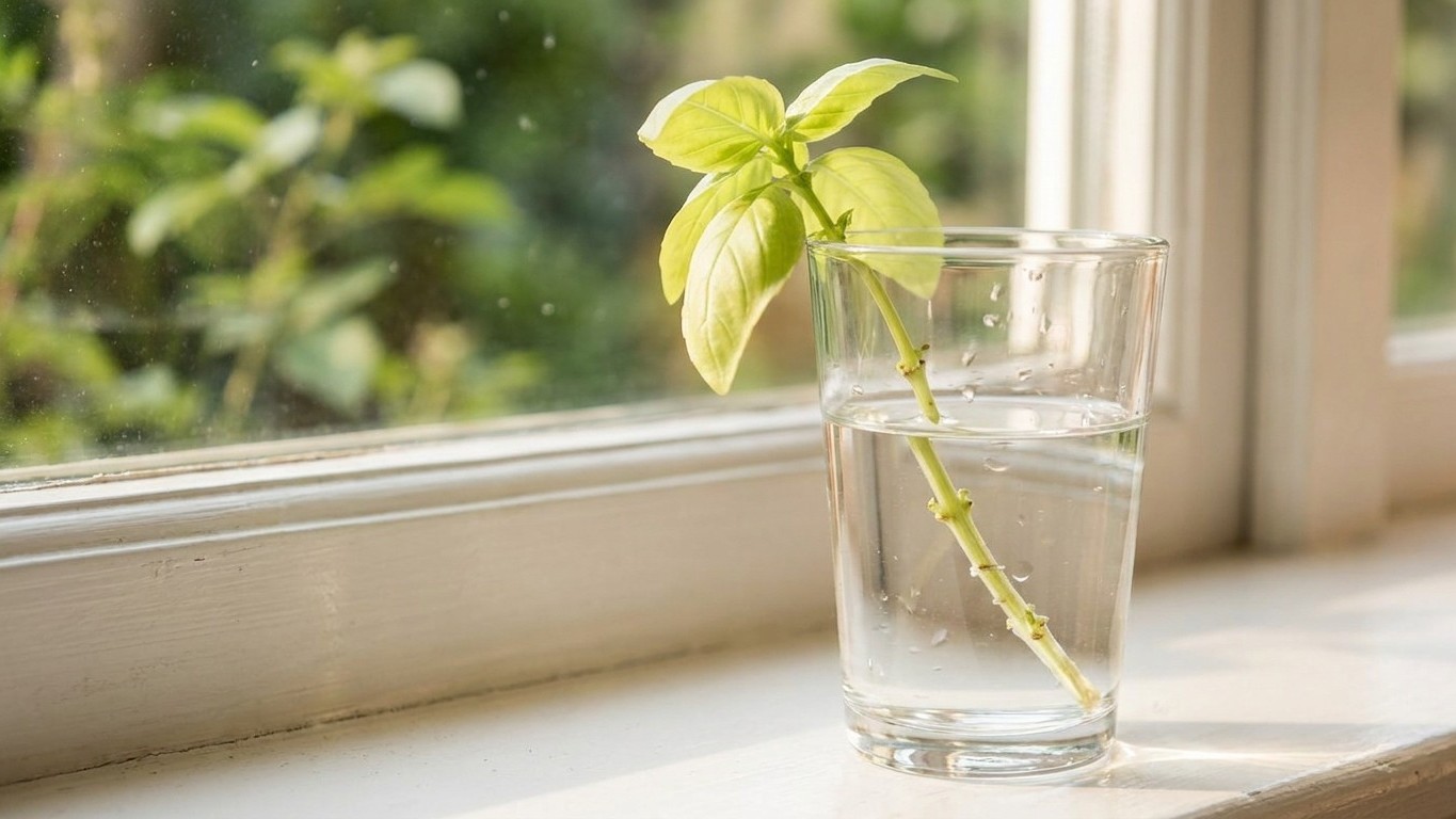 I put my basil cuttings in a glass of water in August just like my mint: a week later, I understood what the flower spike ...