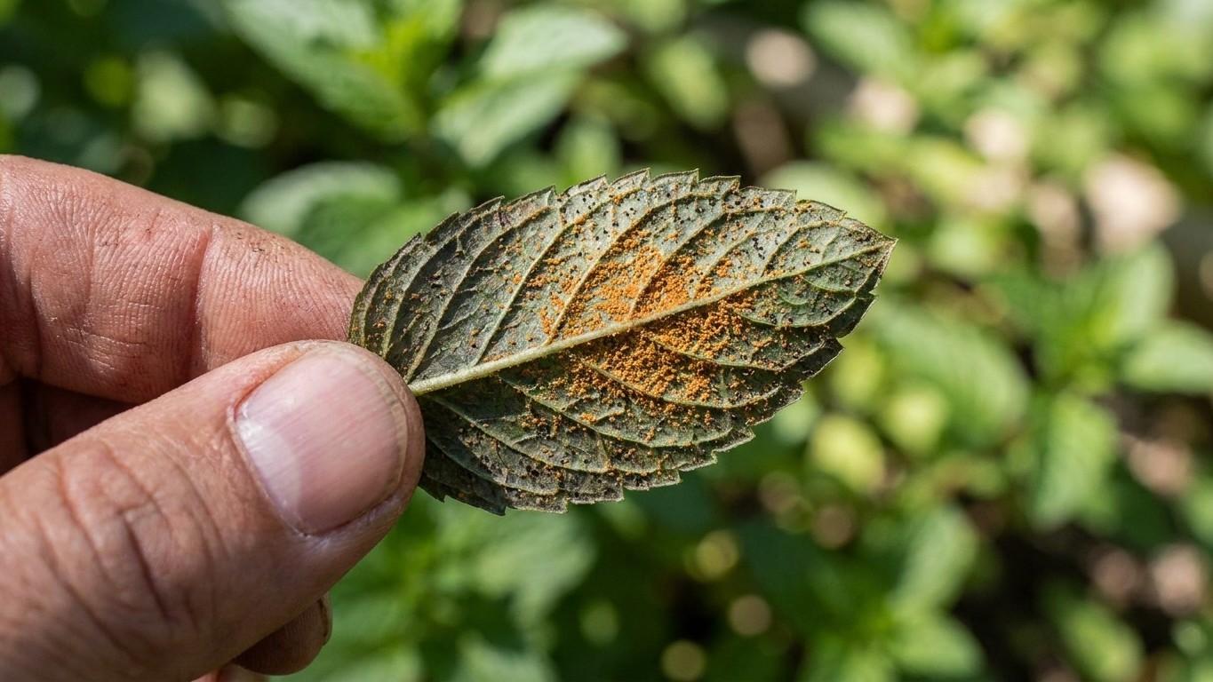 I watered my mint over the leaves all summer just to freshen it up: the day I turned one leaf over, it was already too late