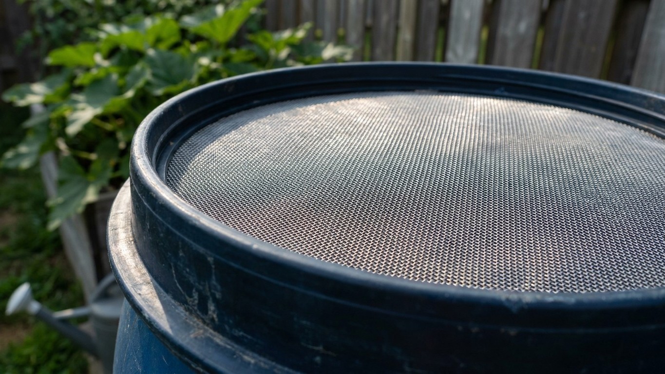 My neighbour always stretches a fine mesh over his water butt in summer and it's not to keep the leaves out